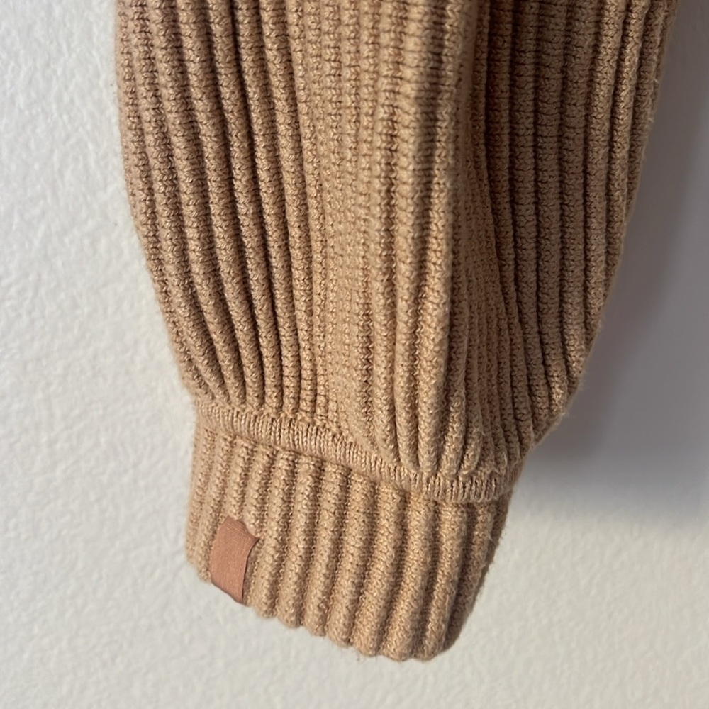 Lunya Prima Cozy Pullover Tan Ribbed Oversized Sweater Size Medium - Picture 8 of 11